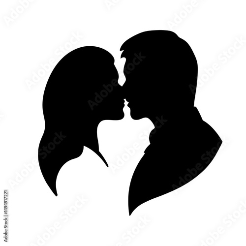 Passionate embrace a silhouette of a couple kissing with love and intimacy