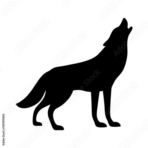 A lone wolf howls at the moon, a call for companionship