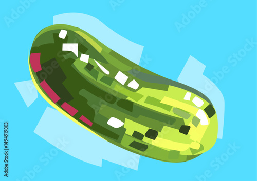 abstract illustration of a cucumber
