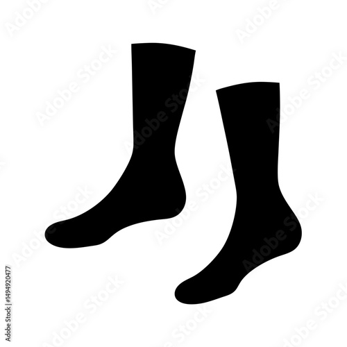 A pair of black socks isolated on a white background illustration