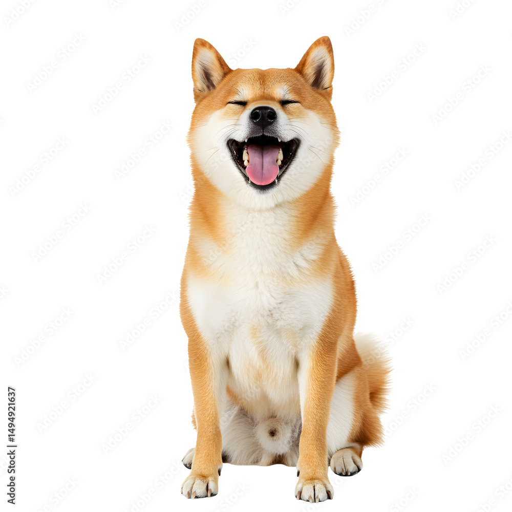 Happy Shiba Inu Dog Smiling Adorable Japanese Canine Breed Joyful Pet Happy Shiba Inu Dog Smiling Adorable Japanese Canine Breed Joyful Pet