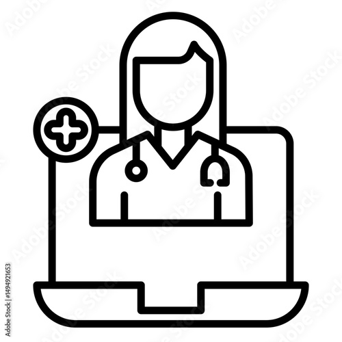 Online Doctor Vector Icon