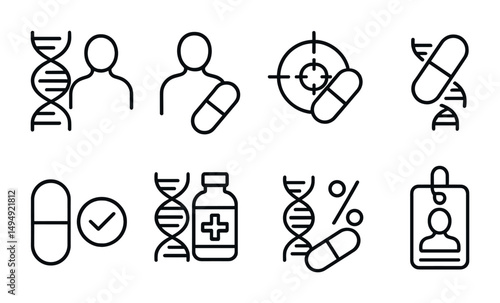 Medical and healthcare outline icons set – linear, flat, wellness and medicine symbols