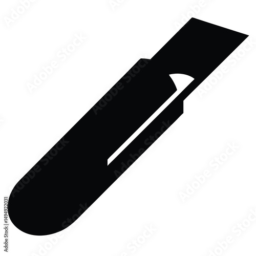 Black utility knife for cutting boxes and construction materials efficiently