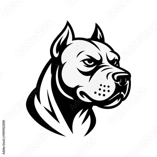 Powerful Dog Breed Head Vector Illustration