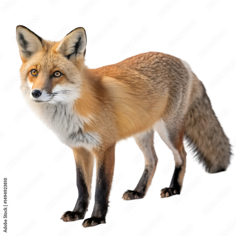 Fototapeta premium Fox isolated on transparent background