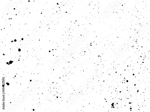 Vector abstract black ink splatter texture on white background. Random paint drops, splashes and stains in grunge style. Perfect for backgrounds, overlays, packaging design, posters