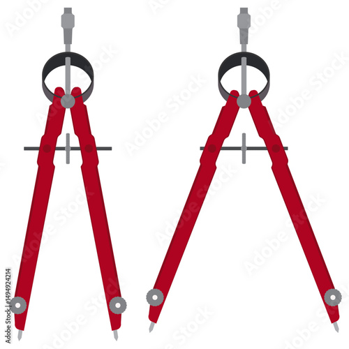 compass divider, geometric tool for drawing.