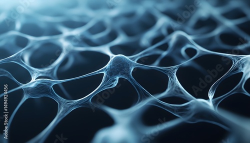 Abstract 3D network background with connected dots and lines on a dark surface