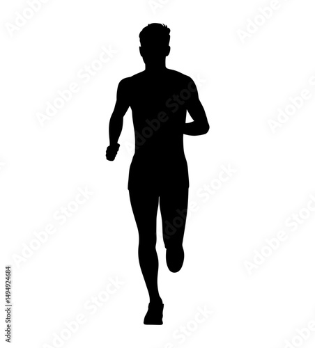 Running man silhouette athlete runner exercise jog