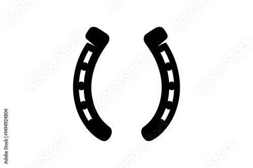 Horseshoe pair black silhouette vector illustration