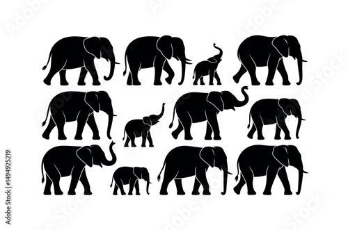 elephant silhouette vector design  