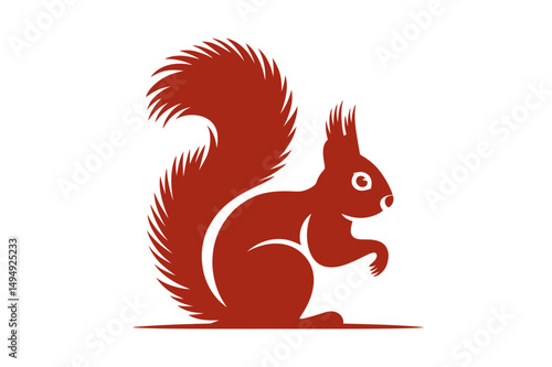 Illustration of a cute red squirrel standing up