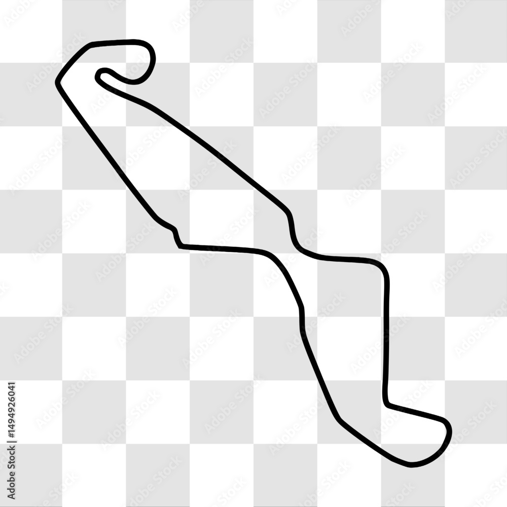 Obraz premium TT Assen International Circuit. Motorsport race track vector map with racing flag background
