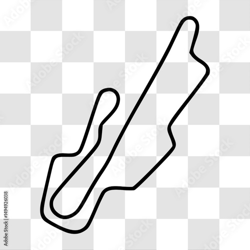 Mugello International Circuit. Motorsport race track vector map with racing flag background