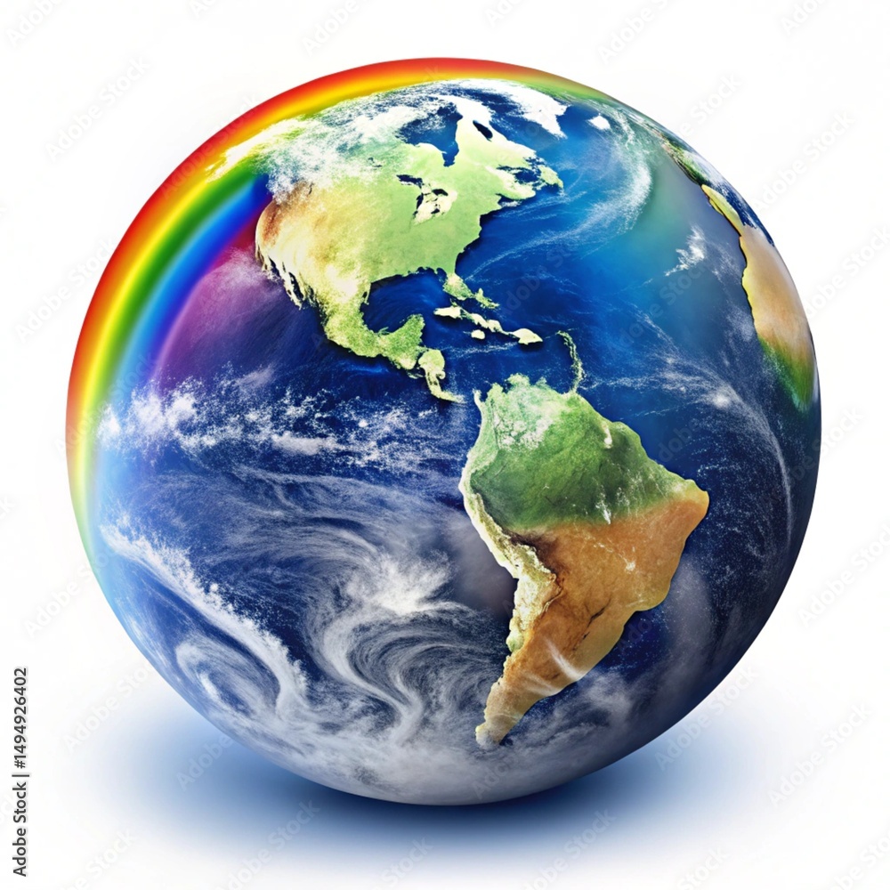 Fototapeta premium earth globe on white background