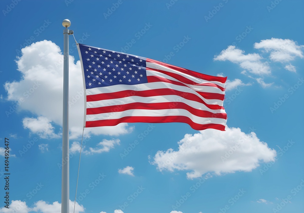 Naklejka premium american flag waving in the wind