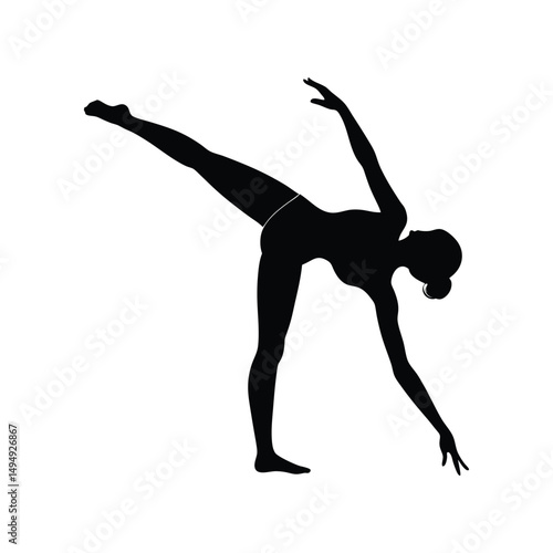 Silhouette of a Woman Performing a Yoga Pose Natarajasana (King Dancer Pose)
