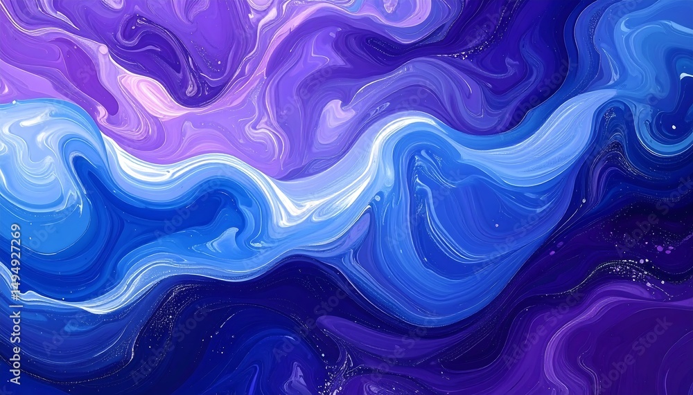 Swirling Blue and Purple Abstract Fluid Art Background with Modern Texture. Swirling Blue and Purple Abstract Fluid Art Background with Modern Texture.