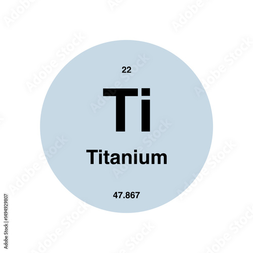 titanium periodic vector isolated on transparent background
