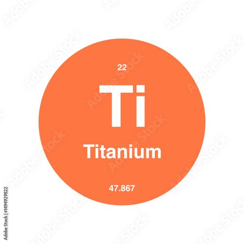 titanium periodic vector isolated on transparent background