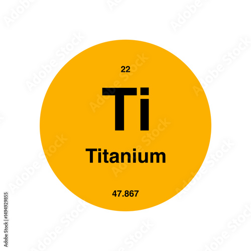 titanium periodic vector isolated on transparent background