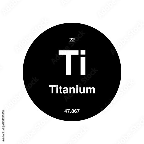 titanium periodic vector isolated on transparent background