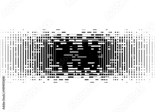 Vector black and white pattern of abstract pixels and lines. The basis for modern advertising, covers, posters, flyers. Vector design element. Pattern in digital style with transition