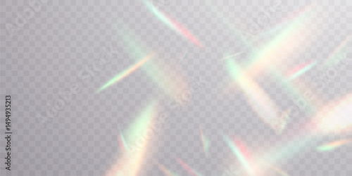 Light effect and zigzag ribbon falling from above on a beam of light, tinsel vector
