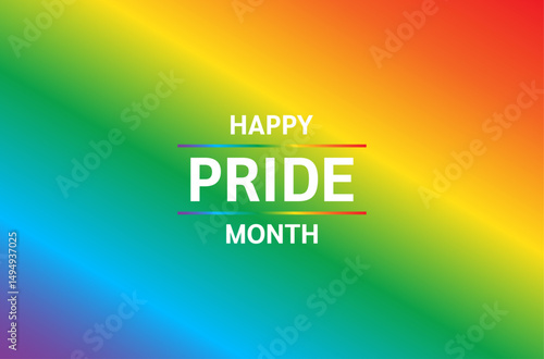 Gradient diagonal Rainbow LGBTQ background for Pride Month.
