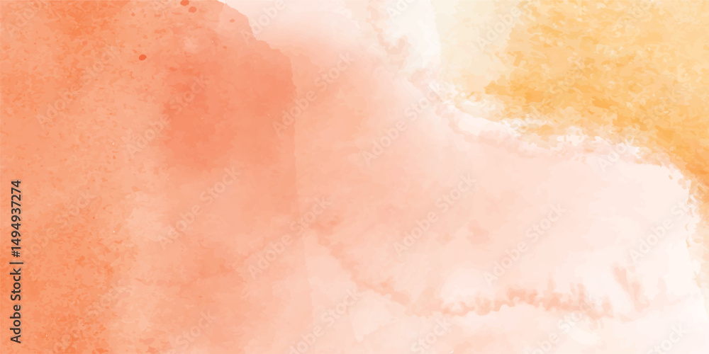Fototapeta premium Abstract Warm Orange Watercolor Texture – Handmade Artistic Seamless Pattern with Yellow Blending and Grunge Edge Effects. A Modern and Textured Canvas for Artistic Design Projects