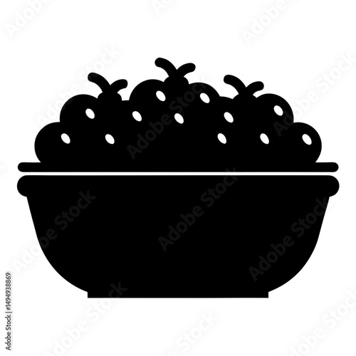 A bowl of delicious dotted fruit, vector illustration, full of berries