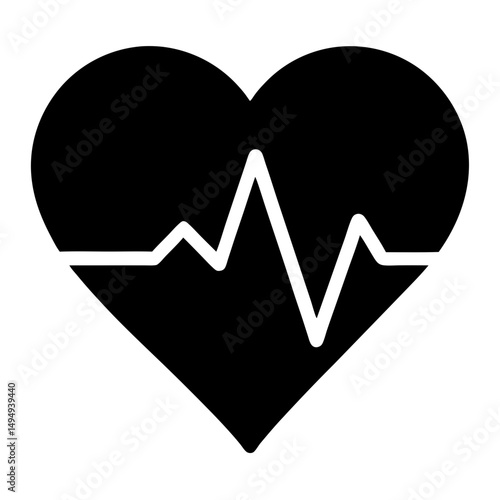 Heartbeat symbol representing health, cardiology, and vital signs monitoring concept illustration
