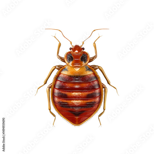 Close-up Dorsal View of a Bed Bug (Cimex lectularius)