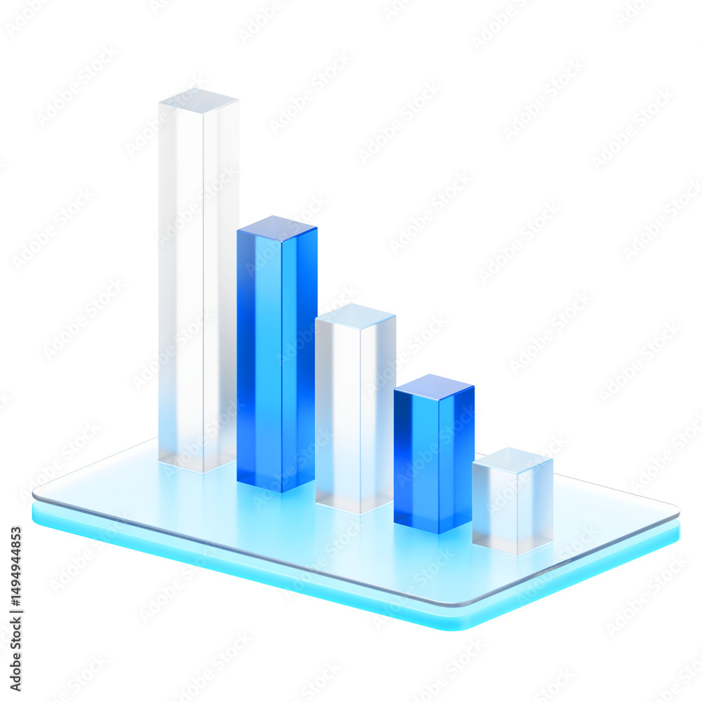 bar chart, graph, 3D illustration, business development bar chart, graph, 3D illustration, business development