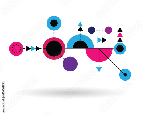 Abstract Modern Graphic Design Colorful Isolated on White. Hi tech illustration elements and resources vector art