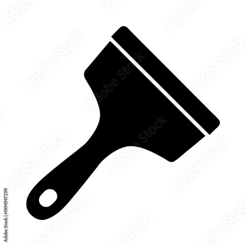 Black vector illustration of a paint scraper or spatula tool