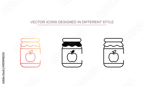 Apple Jam icon design with white background stock illustration
