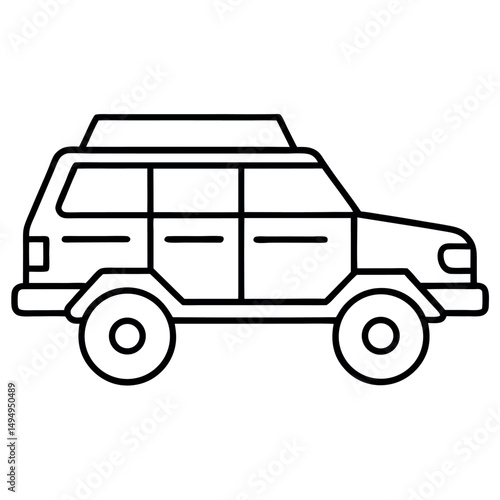 Vector illustration of a cargo delivery truck icon or retro toy model lorry for transport and shipping