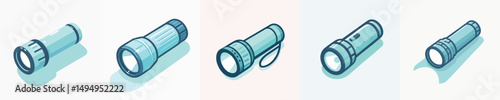 Modern Vector Flashlight Icon – Flat Style Emergency Torch Design