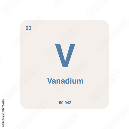 vanadium periodic vector isolated on transparent background