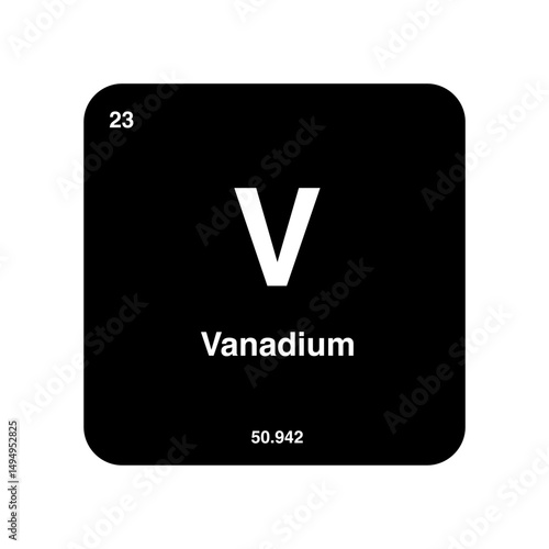 vanadium periodic vector isolated on transparent background