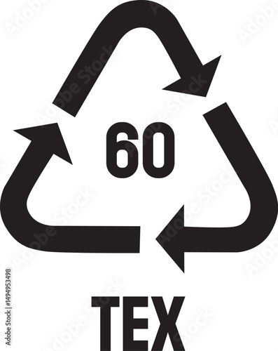 textile recycling symbol tex code 60 close-up eco-friendly sustainable waste management environmental concept