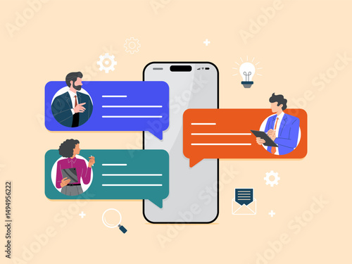 Online group discussions among employees in the company to brainstorm ideas or opinions for work development.