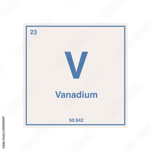vanadium periodic vector isolated on transparent background