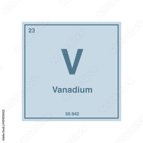 vanadium periodic vector isolated on transparent background