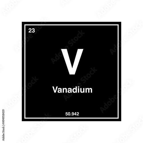 vanadium periodic vector isolated on transparent background