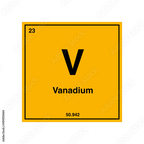 vanadium periodic vector isolated on transparent background