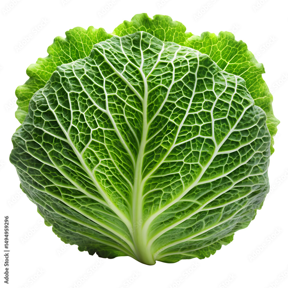 Fresh Cabbage Leaf Isolated on White Background Fresh Cabbage Leaf Isolated on White Background