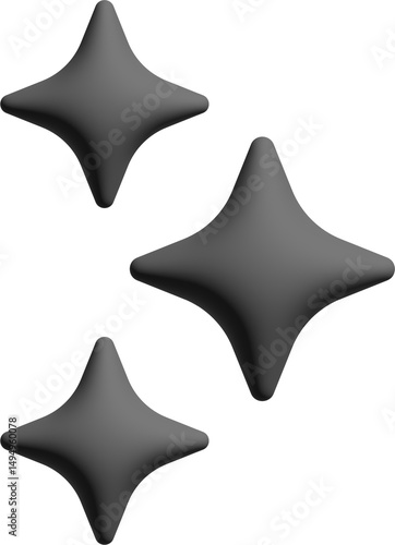 3d illustrations of the stars and the icon of artificial intelligence